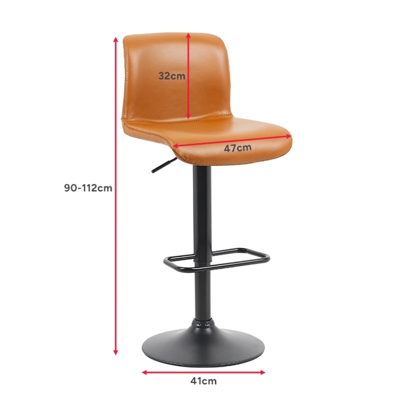 Ghế quầy bar chân sắt sơn tĩnh điện tựa lưng bọc da: SG - 4141 - $hienthicat